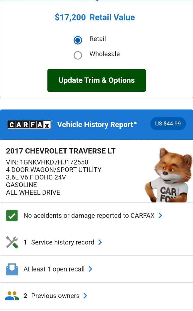 2017 CHEVROLET TRAVERSE - MT2550