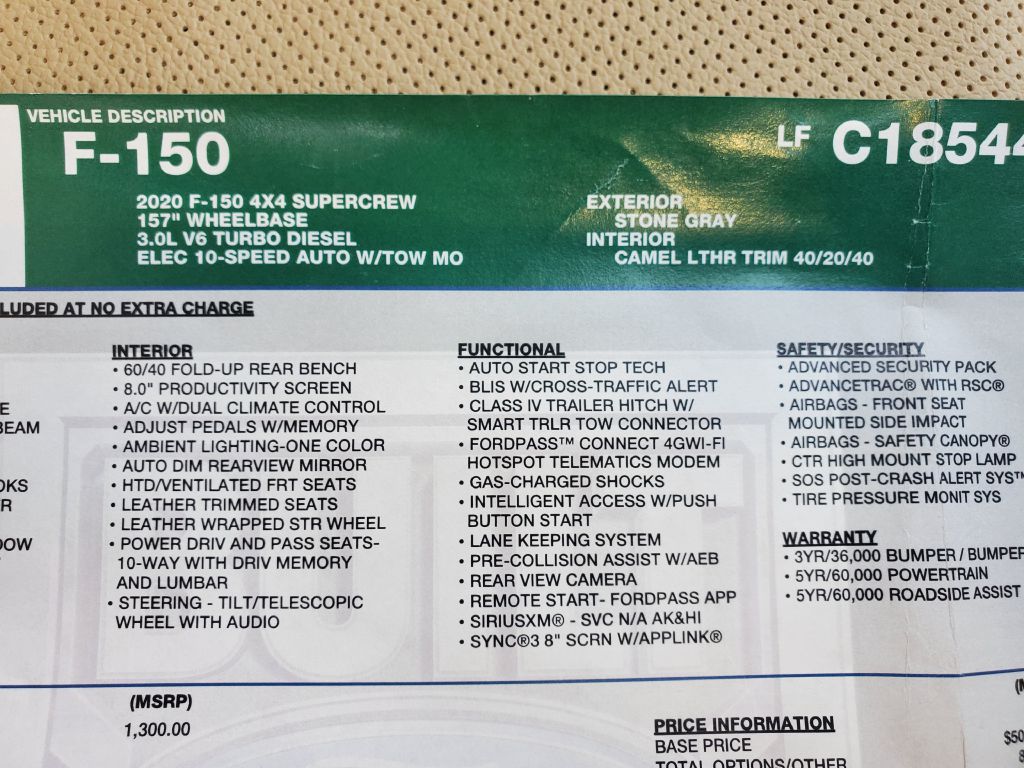 2020 FORD F150 - C8544
