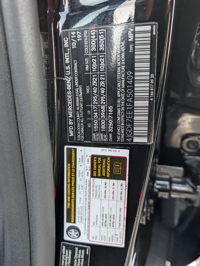 2015 MERCEDES-BENZ GL 63 AMG - HAL1409
