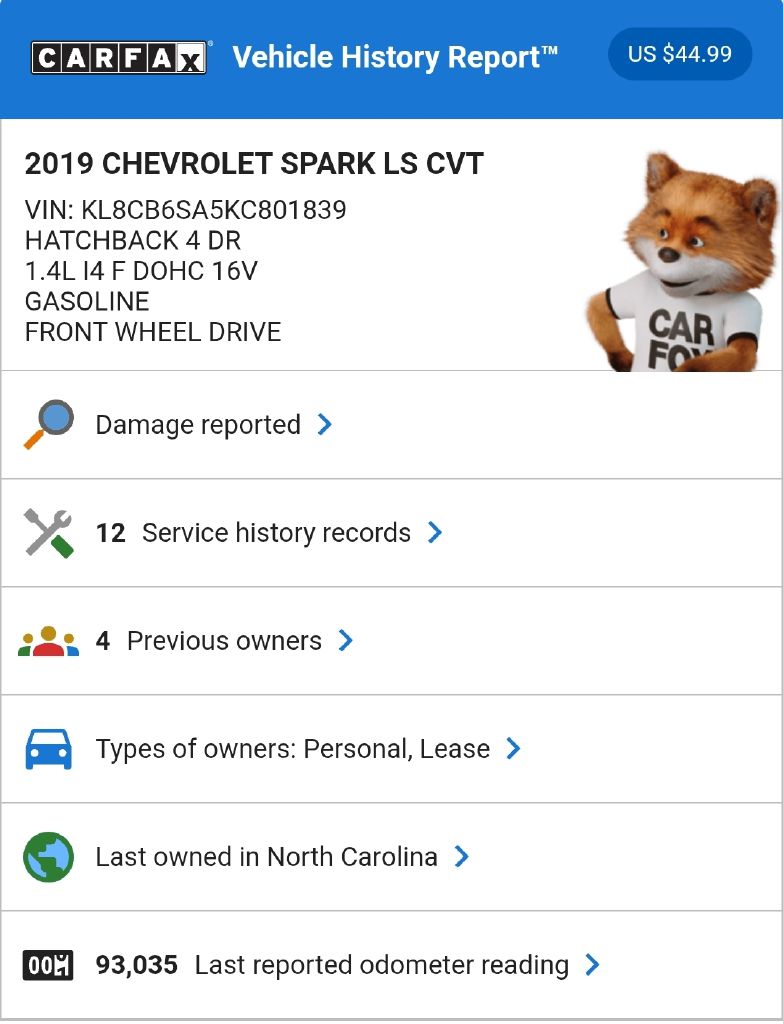 2019 CHEVROLET SPARK - HAS1839